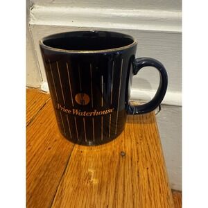 Vintage‎ Navy Gold Price Waterhouse Striped Mug Kilncraft CPA Handle Repair 4''